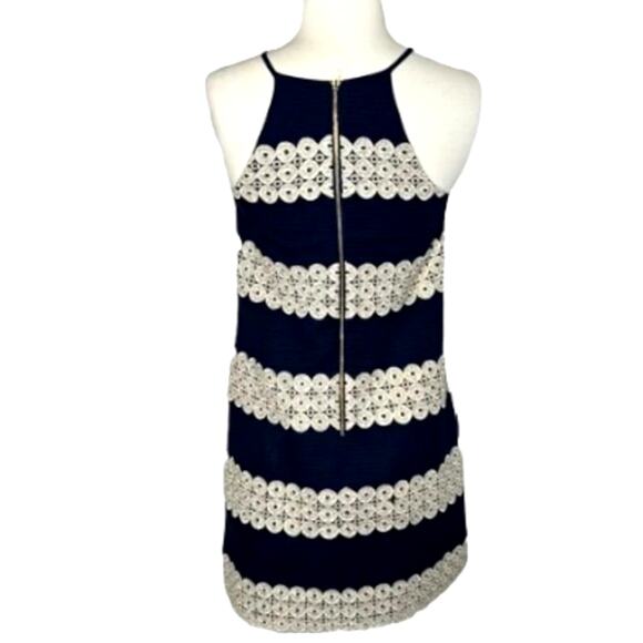 Lilly Pulitzer Navy Blue Gold Lace Dress | Size 00 - Picture 2 of 6